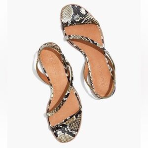 Madewell The Heidi Slingback Sandal in Snake Embossed Leather